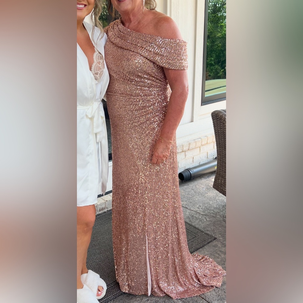 Sequin Drop Shoulder Gown